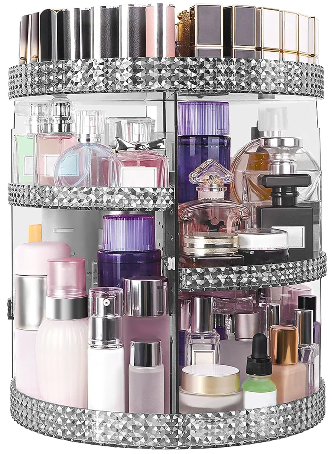 Rotating Makeup Organizer 360 Degree, 7 Layers Adjustable Storage for Cosmetics,Perfume,Plus Size, Large Capacity Cosmetic Storage Organizer Best for Bathroom,Countertop and Vanity, Gray