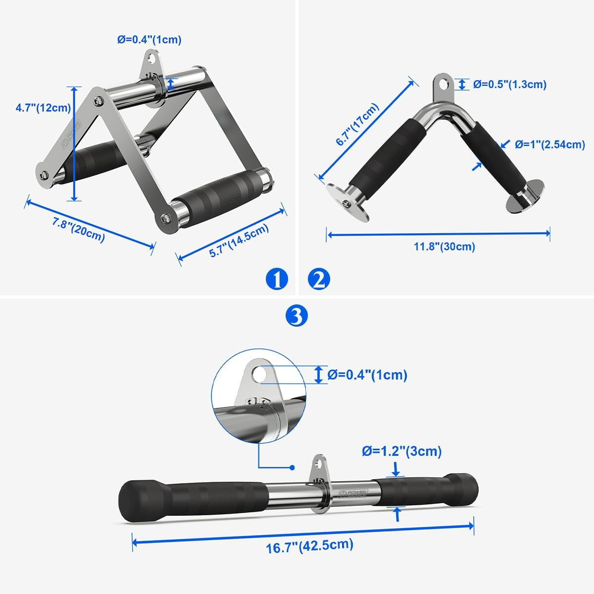 Triceps Pull down Attachment, Cable Machine Accessories for Home Gym, LAT Pull down Attachment Weight Fitness