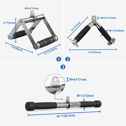Triceps Pull down Attachment, Cable Machine Accessories for Home Gym, LAT Pull down Attachment Weight Fitness