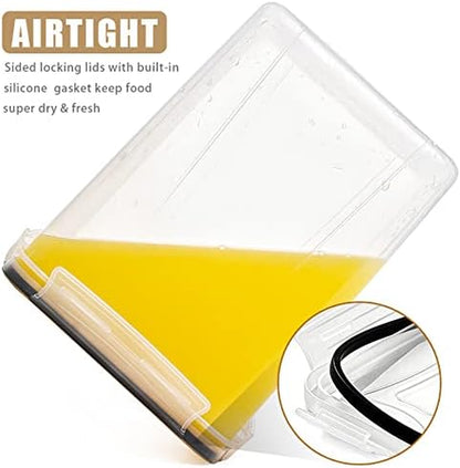 Large Food Storage Containers,  Airtight Cereal & Dry Food Storage Containers for Sugar, Flour, Snack, Baking Supplies, Leak-Proof with Black Locking Lids - Set of 4 (5.2L /175Oz)